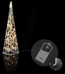 Piramidă cu lumini de Crăciun 60 cm - alb cald, pe baterie