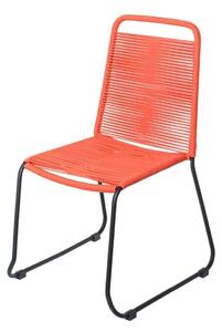 Scaun pentru gradina Antea Dark Legs, 53 x 53 x 88 cm, otel/sfoara, rosu