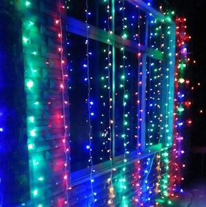 Perdea luminoasă de Crăciun - 3x3 m, 300 LED, colorat