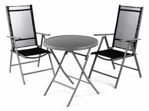 Set de scaune și masă de grădină-negru
