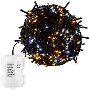 Iluminat 50 LED de Crăciun - 5 m, alb cald/rece, pe baterii