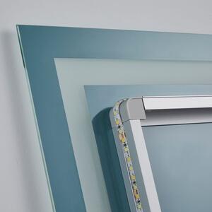 Aquamarin Oglindă de baie cu iluminare LED 28 W, 80x60cm