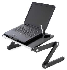 Masă pentru laptop cu ventilator USB - negru argintiu