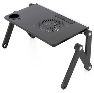 Masă pentru laptop cu ventilator USB - negru argintiu