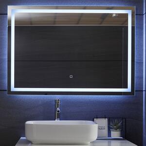 Aquamarin Oglindă de baie cu iluminare LED, 100 x 70 cm