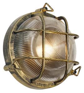 Lampă de perete și plafon pentru exterior, aur antic, rotundă, IP44 - Noutica