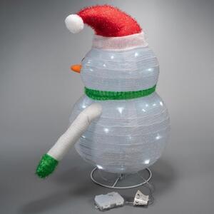 Decorațiune de Crăciun - om de zăpadă, 30 LED, 58 cm