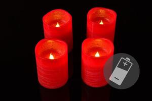 Set decorativ - 4 lumânări LED de advent, roșu
