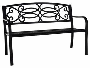Banca gradina VENDA, negru, metal, 127x60x85 cm