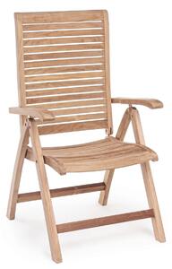 Scaun pliabil cu spatar reglabil gradina/terasa Maryland, Bizzotto, 61.5 x 64 x 109 cm, lemn de tec/otel