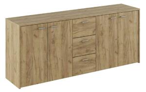Comoda HUGOS 180, stejar artisan, PAL melaminat, 180x42x75 cm