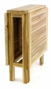 Masă de grădină din lemn tec DIVERO - pliabilă - 130 x 65 cm