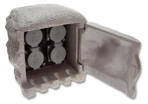 Stâlp de exterior cu prize Ecolite XSTA-224G 4Z IP44
