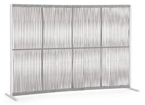 Paravan despartitor pentru gradina/terasa Paxson, Bizzotto, 180 x 30 x 120 cm, aluminiu/tesatura olefin, alb/gri