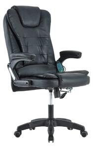 Scaun de birou TYLER NEW, negru, piele ecologica/plastic, 65x71x110/12