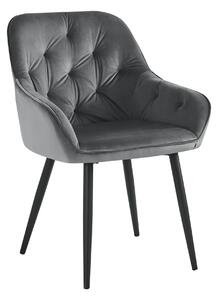 Scaun VERIO, stofa catifelata gri - Bluvel 14, 59x62x81 cm