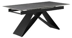 Masa extensibila MAJED, gri beton/negru, ceramica/metal, 160/200x90x75