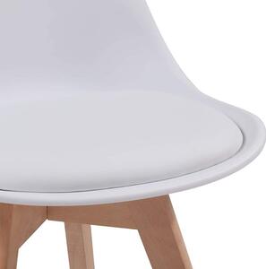 Set scaune de masă cu șezut din plastic, 2 buc, alb