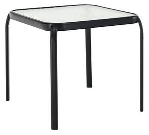 Masuta gradina RAMOL, negru, sticla securizata/otel, 50x50x46 cm