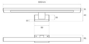 Aplica LED pentru oglindă de baie SHINE LED/13,8W/230V 60 cm IP44 alamă