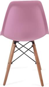Set de 2x scaune de luat masă din plastic, roz