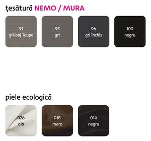 KONDELA Colţar, piele ecologică albă/material textil negru, model dreapta, MARUTI