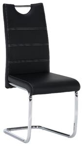 KONDELA Scaun dining, negru / cusături deschise la culoare, ABIRA NEW