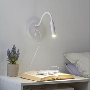 Lampă LED flexibilă de perete cu port USB Brilagi MAYA LED/3W/230V alb