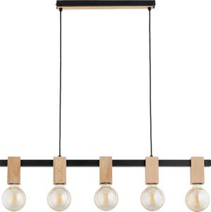 Lustră suspendată cu cablu MAXIM 5xE27/15W/230V negru/bej