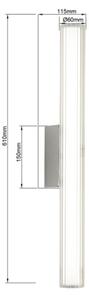 Aplica LED pentru oglindă de baie LINEA, 12W, 230V, 3000/4000/6000K, IP44, 61 cm, crom mat