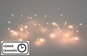 Crăciun LED sârmă de argint - 60 LED-uri, alb cald
