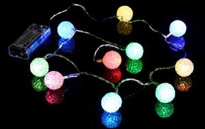 Lanț de Crăciun - bile luminoase, 10 LED-uri, colorate