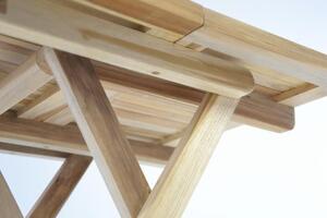Masă de grădină pliantă DIVERO-lemn de tec netratat-50 cm