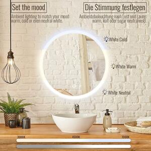 AQUAMARIN Oglindă cu LED pentru baie, rotundă, 60 cm