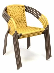 Set de 2 scaune bistro de grădină - stivuibile, bej