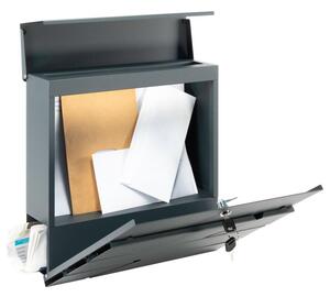Cutie poștală cu compartiment pentru ziare, antracit, 2 chei