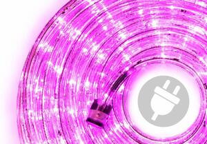 Cablu luminos - 240 beculețe, 10 m, roz