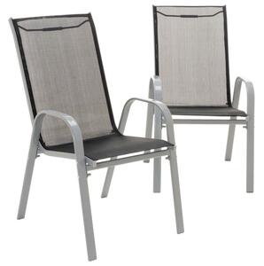 Set de 2 scaune de grădină stivuibile cu spătar înalt