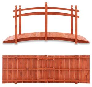 Pod din lemn de gradină cu balustradă - 235 x 75 x 109 cm