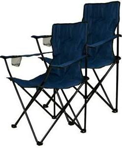 Set de 2 scaune pliante albastre de camping
