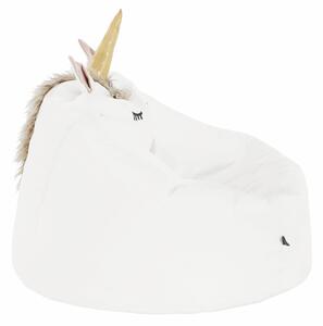 KONDELA Fotoliu tip sac unicorn, alb, INOROG