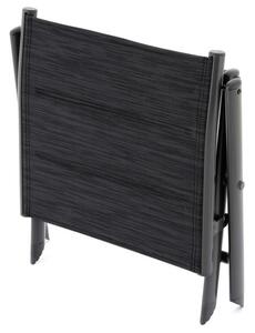 Scaun pliabil din aluminiu - negru, cadru gri închis