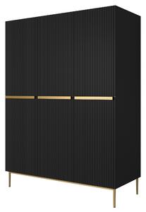 Dulap Nicole 150 cm - negru mat / picioare aurii