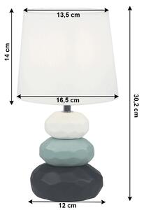 KONDELA Lampă de masă, alb / albastru / negru, LENUS