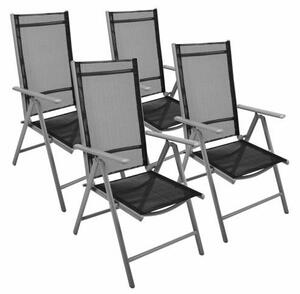 Set de grădină de 4 scaune pliante GARTHEN - negru