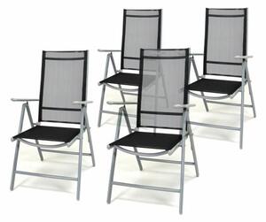 Set de 4x scaune rabatabile de grădină - negru