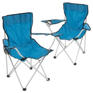 Set de scaune pliante - 2 buc, albastru