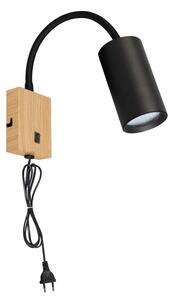 Brilagi - Aplică de perete flexibilă SELE 1xGU10/30W/230V negru/decor stejar