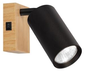 Brilagi - Aplica spot de perete SELE 1xGU10/30W/230V negru/decor stejar