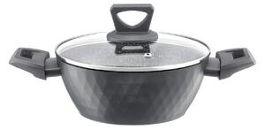 Oala cu capac 20cm, 1.9L, invelis Qualum Basic Stone Edition, Diamond